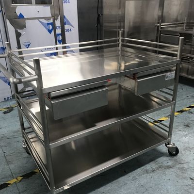 Produttore Ospedale o industria alimentare carrello in acciaio inossidabile per lo scivolamento facile