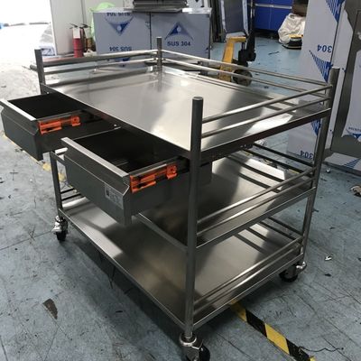 Produttore Ospedale o industria alimentare carrello in acciaio inossidabile per lo scivolamento facile