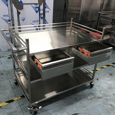 Produttore Ospedale o industria alimentare carrello in acciaio inossidabile per lo scivolamento facile